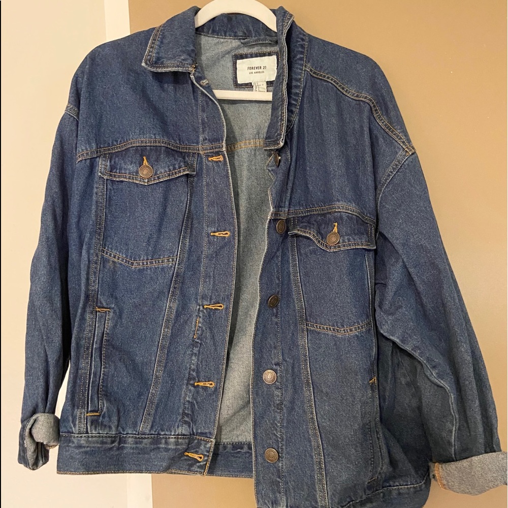 Forever 21 Dark Wash/ Oversized Denim Jacket